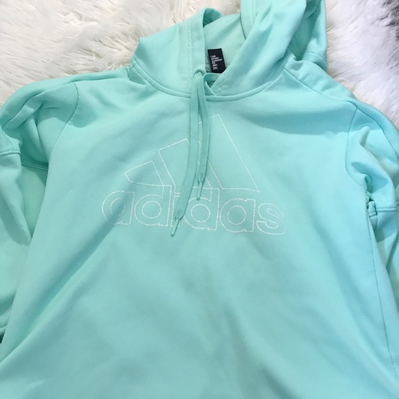 Light aqua colored adidas hoodie - Picture 3 of 3
